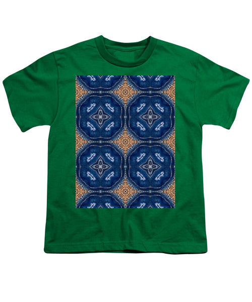 Blue Striped Agate Abstract I - Youth T-Shirt