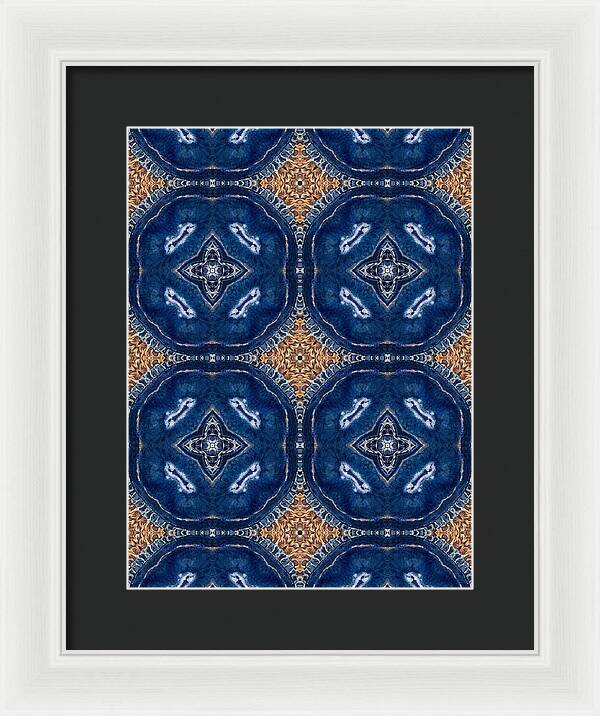 Blue Striped Agate Abstract I - Framed Print