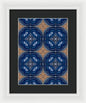 Blue Striped Agate Abstract I - Framed Print