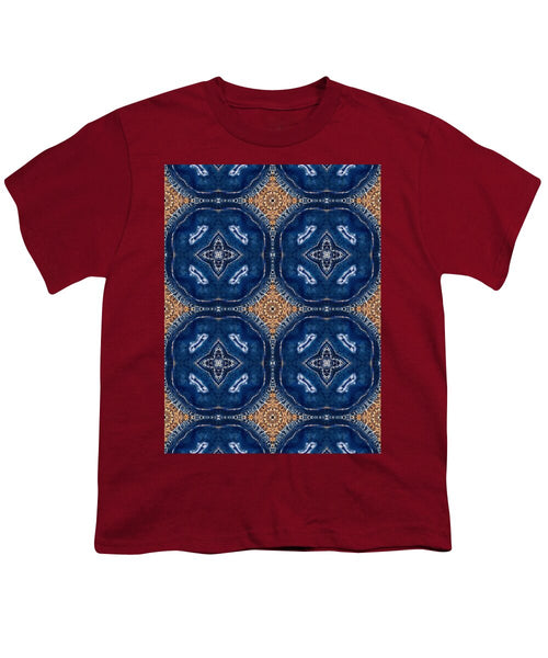 Blue Striped Agate Abstract I - Youth T-Shirt