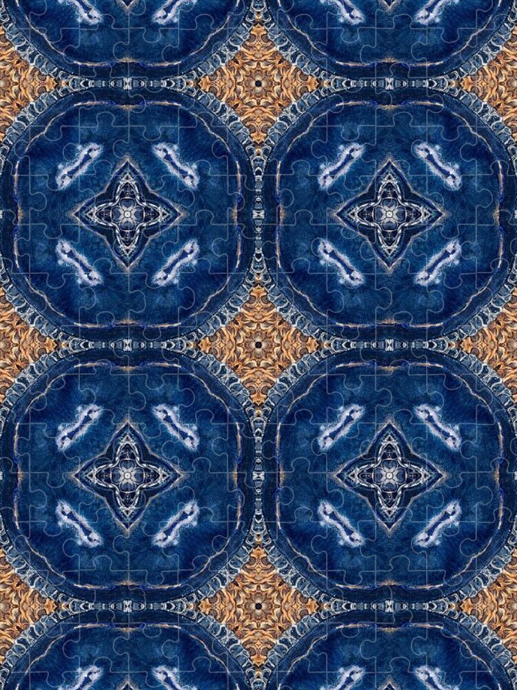 Blue Striped Agate Abstract I - Puzzle