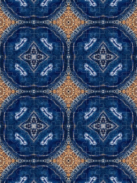Blue Striped Agate Abstract I - Puzzle