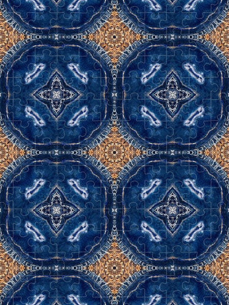 Blue Striped Agate Abstract I - Puzzle