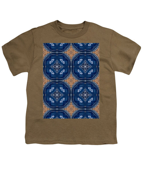 Blue Striped Agate Abstract I - Youth T-Shirt