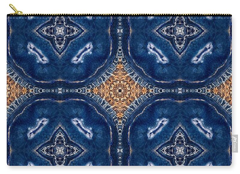 Blue Striped Agate Abstract I - Zip Pouch