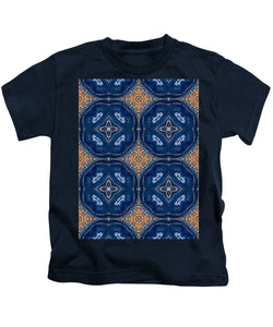 Blue Striped Agate Abstract I - Kids T-Shirt