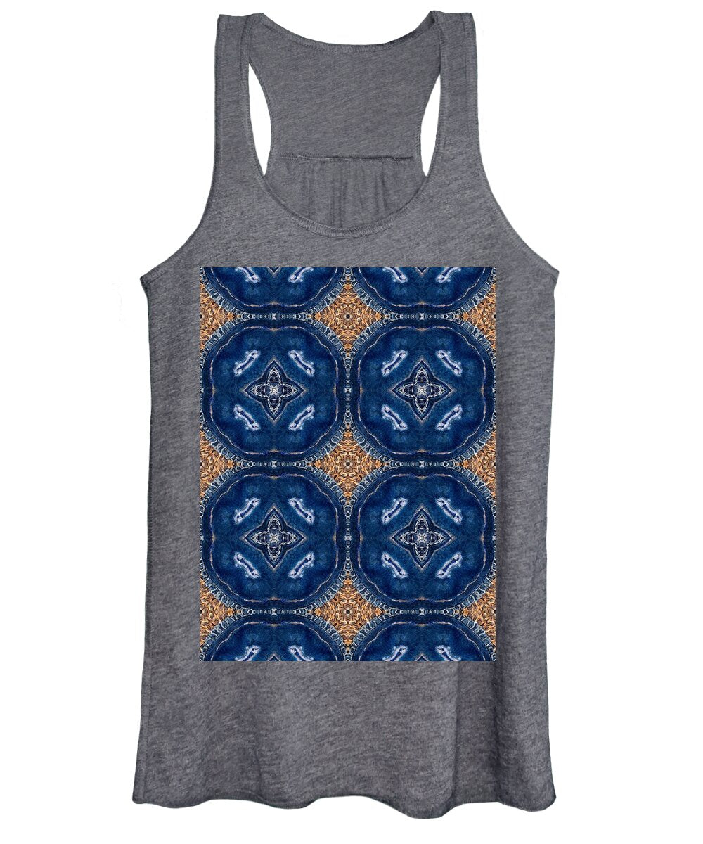 Blue Striped Agate Abstract I - Women's Tank Top