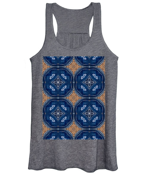 Blue Striped Agate Abstract I - Women's Tank Top