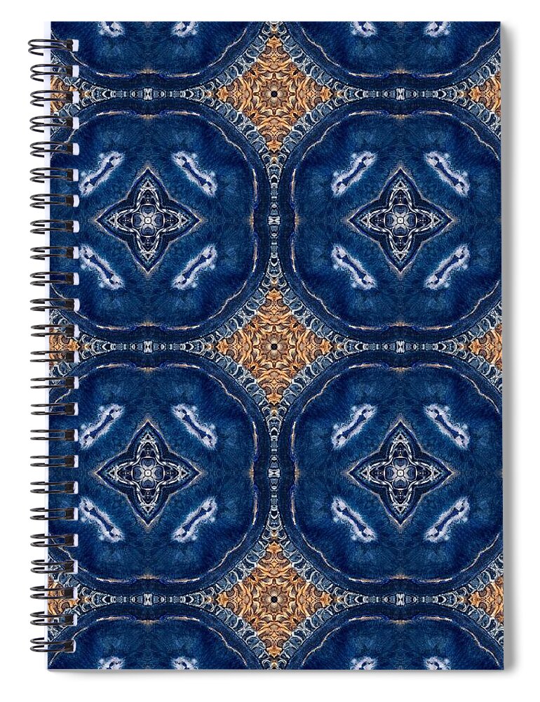 Blue Striped Agate Abstract I - Spiral Notebook