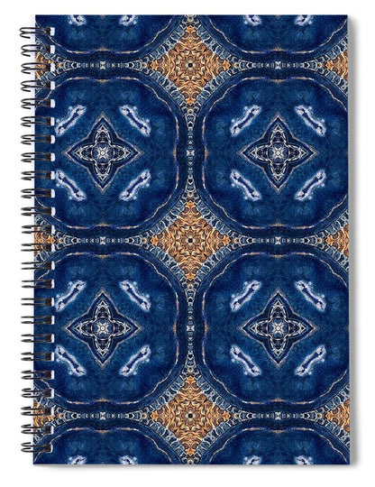 Blue Striped Agate Abstract I - Spiral Notebook