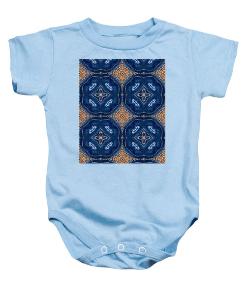 Blue Striped Agate Abstract I - Baby Onesie