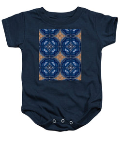 Blue Striped Agate Abstract I - Baby Onesie