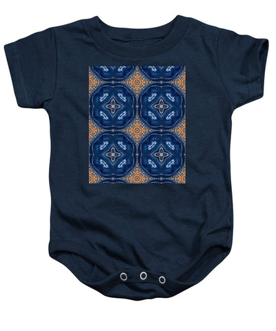 Blue Striped Agate Abstract I - Baby Onesie