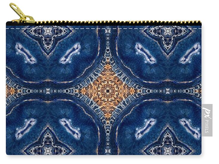 Blue Striped Agate Abstract I - Zip Pouch