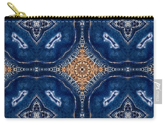 Blue Striped Agate Abstract I - Zip Pouch
