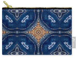 Blue Striped Agate Abstract I - Zip Pouch