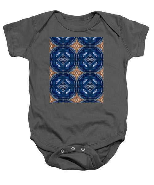 Blue Striped Agate Abstract I - Baby Onesie