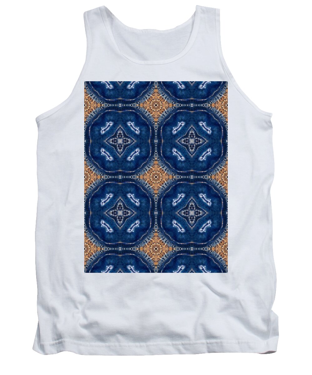 Blue Striped Agate Abstract I - Tank Top