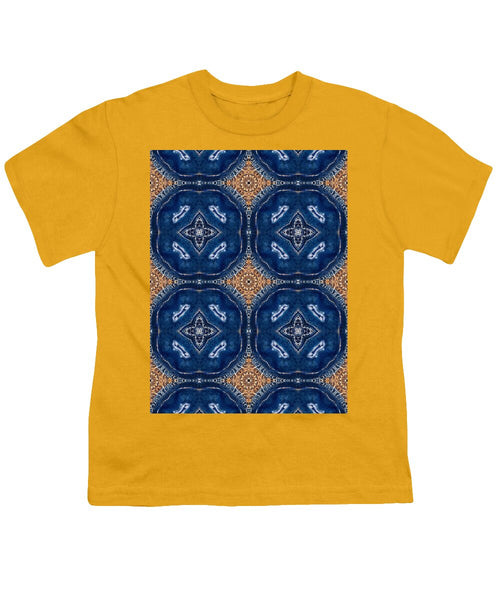 Blue Striped Agate Abstract I - Youth T-Shirt