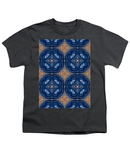 Blue Striped Agate Abstract I - Youth T-Shirt