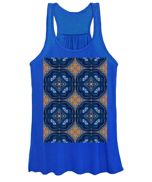 Blue Striped Agate Abstract I - Women's Tank Top