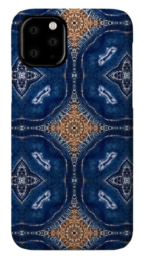 Blue Striped Agate Abstract I - Phone Case