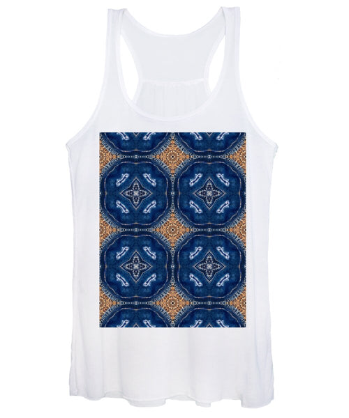 Blue Striped Agate Abstract I - Women's Tank Top
