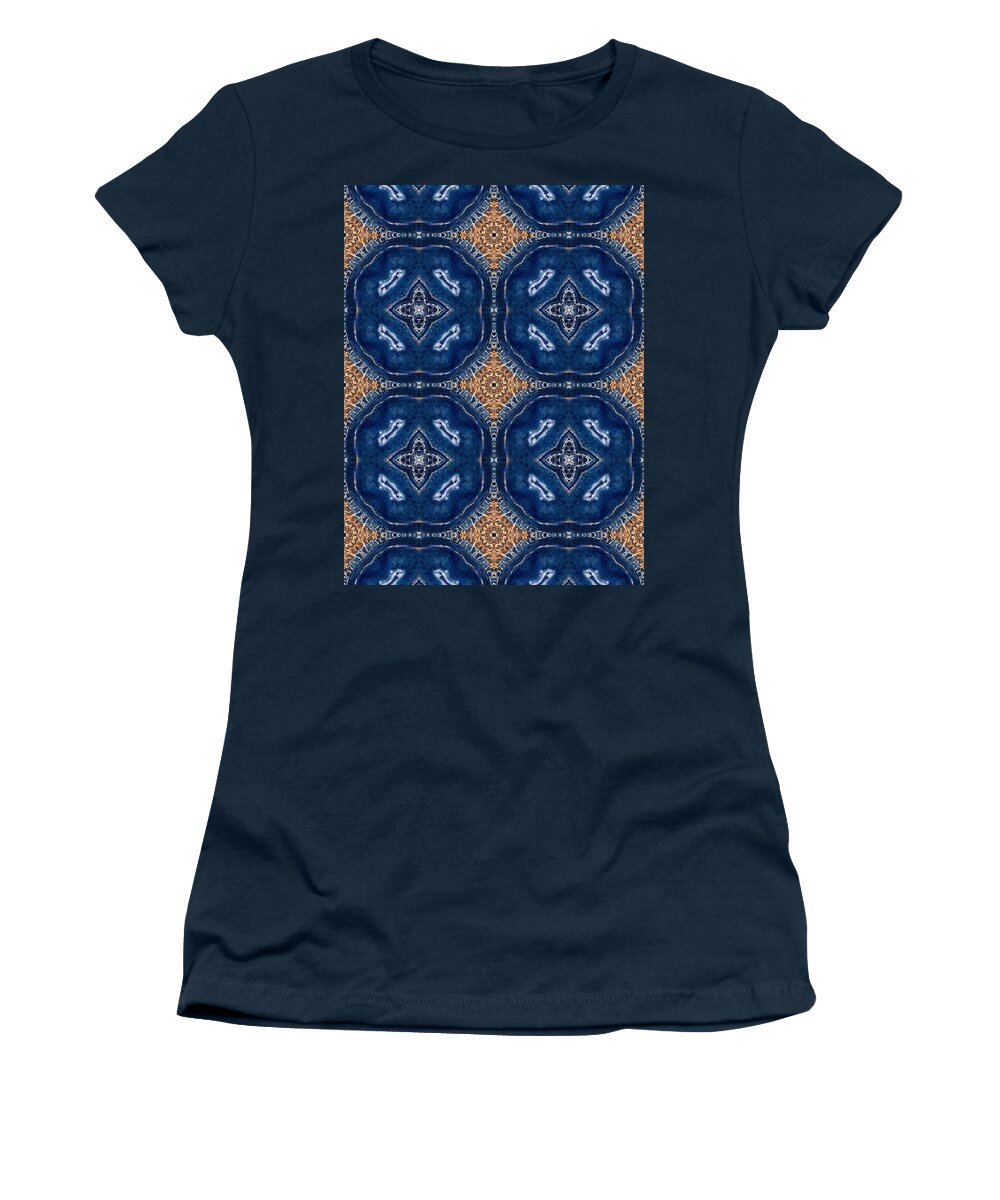 Blue Striped Agate Abstract I - Women's T-Shirt