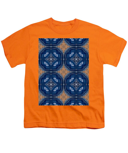 Blue Striped Agate Abstract I - Youth T-Shirt