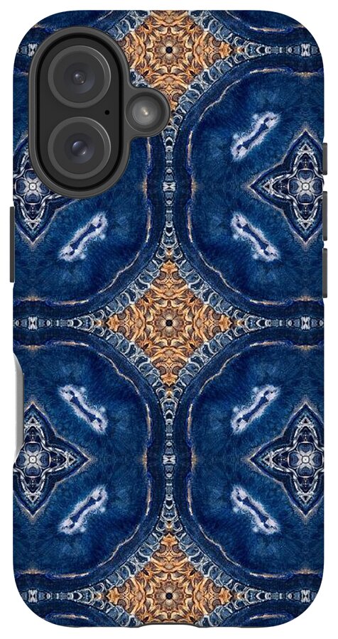 Blue Striped Agate Abstract I - Phone Case
