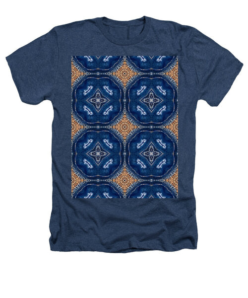 Blue Striped Agate Abstract I - Heathers T-Shirt