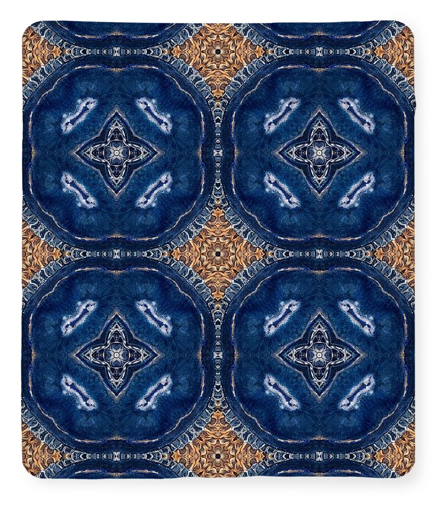 Blue Striped Agate Abstract I - Blanket