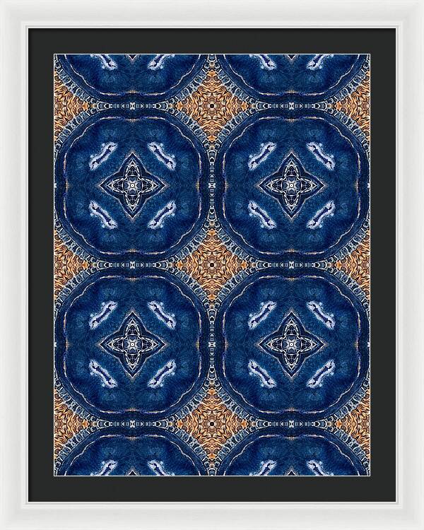 Blue Striped Agate Abstract I - Framed Print