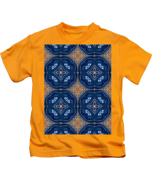 Blue Striped Agate Abstract I - Kids T-Shirt