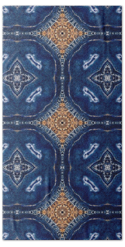 Blue Striped Agate Abstract I - Bath Towel