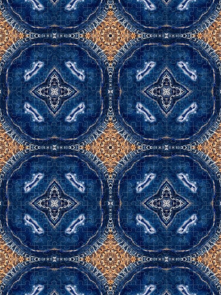 Blue Striped Agate Abstract I - Puzzle
