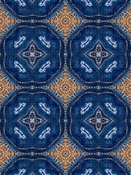 Blue Striped Agate Abstract I - Puzzle