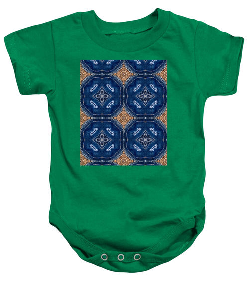 Blue Striped Agate Abstract I - Baby Onesie