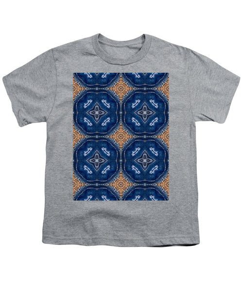 Blue Striped Agate Abstract I - Youth T-Shirt
