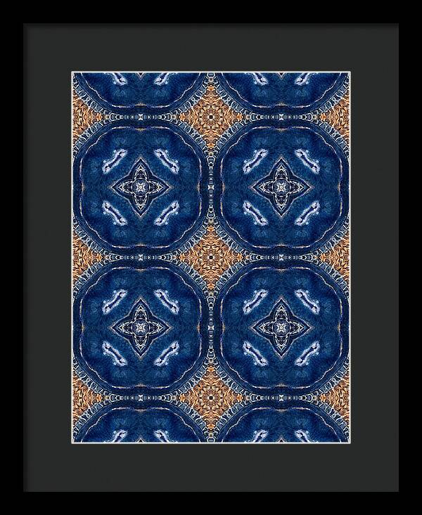 Blue Striped Agate Abstract I - Framed Print