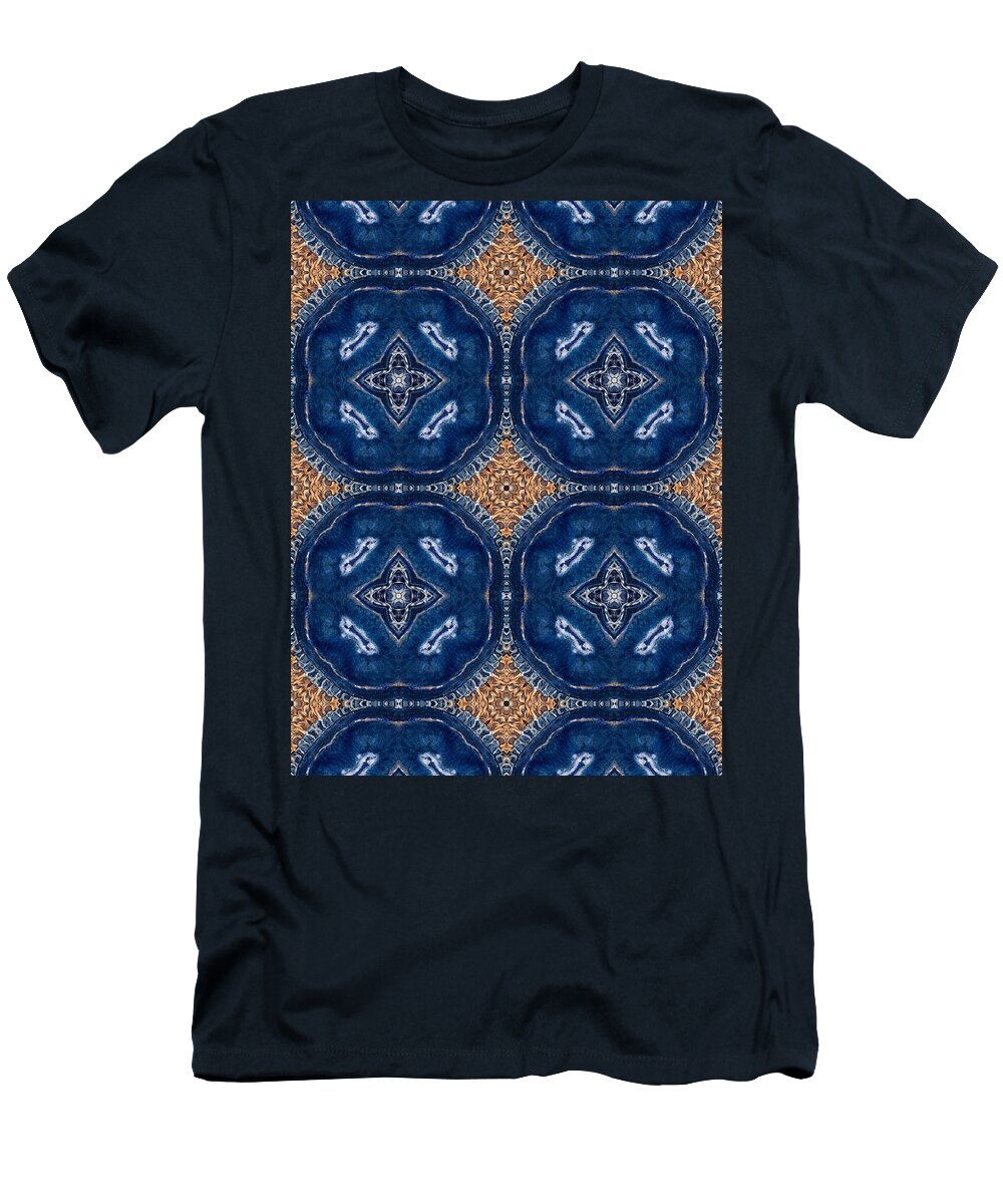 Blue Striped Agate Abstract I - T-Shirt