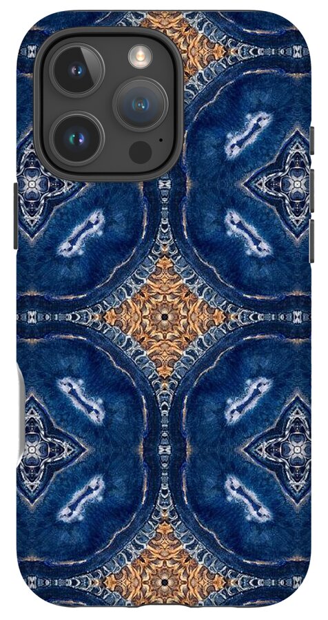 Blue Striped Agate Abstract I - Phone Case