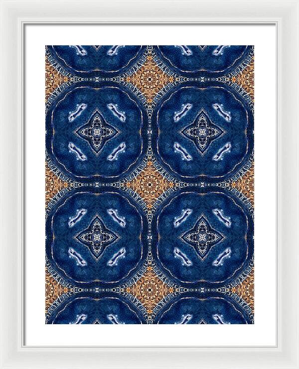 Blue Striped Agate Abstract I - Framed Print