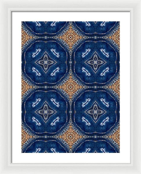 Blue Striped Agate Abstract I - Framed Print
