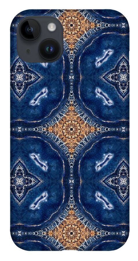 Blue Striped Agate Abstract I - Phone Case