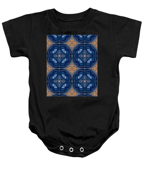Blue Striped Agate Abstract I - Baby Onesie