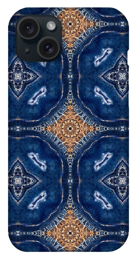 Blue Striped Agate Abstract I - Phone Case