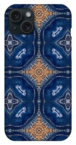 Blue Striped Agate Abstract I - Phone Case