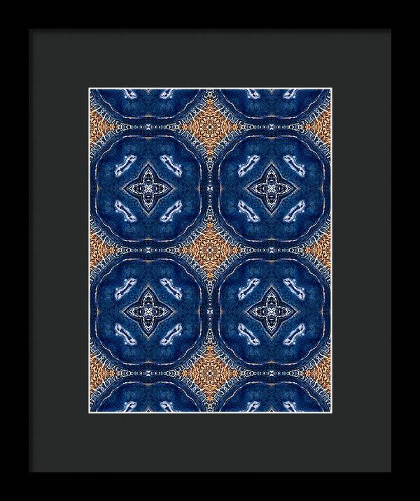 Blue Striped Agate Abstract I - Framed Print
