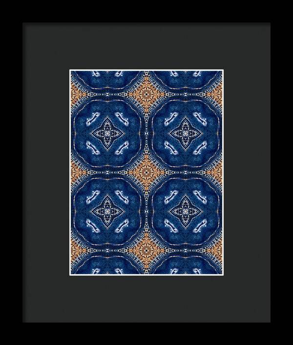 Blue Striped Agate Abstract I - Framed Print